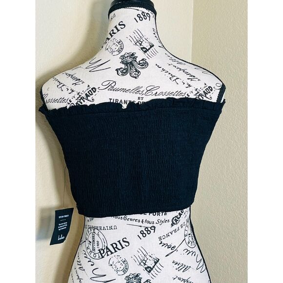 NWT Lulu's Black Stretch Tube Top XL Sexy Crop Chic Skater Boho Stretchy - Picture 3 of 8